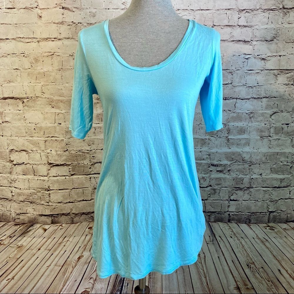 Motherhood Maternity Blue Half Sleeve Scoop Neck Medium